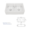 White Farmhouse Sink Workstation - 33 inch White Ceramic Double Bowl Farm Kitchen Sink