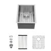 15 Inch Undermount Sink - 15"x20"x9" Undermount Stainless Steel Kitchen Sink 18 Gauge 9 Inch Deep Single Bowl Kitchen Sink Basin