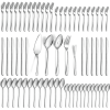 Mirdinner 65 Pcs Silverware Set with Serving Set for 12, Stainless Steel Flatware Cutlery Set Contains 5 Pcs Serving Set, for Home, Restaurant or Part