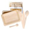 Disposable Wooden Cutlery Utensils Set ‚Äö√Ñ√¨ (Pack of 150) 30 7.8-inch Plates 30 Forks 30 Knives 30 Spoons 30 Small Spoons Eco-Friendly Silverware C