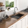 28 Single Bowl Undermount Sink- 23"x18" Gunmetal Black Kitchen Sink 18 Gauge with 9" Deep Basin