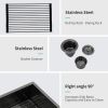 28 Single Bowl Undermount Sink- 23"x18" Gunmetal Black Kitchen Sink 18 Gauge with 9" Deep Basin