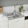 Kitchen Sink with Drainer Set Silver 19.7"x23.6"x6.1" Stainless Steel