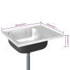 Kitchen Sink with Drainer Set Silver 19.7"x23.6"x6.1" Stainless Steel