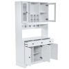 100x40x180cm Simple, With Drawers, With Wine Shelf, Particleboard, Triamine Veneer, Acrylic Door, Sideboard, White