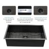28 Inch Undermount Sink - 28"x18"x10" Gunmetal Black Undermount Kitchen Sink 16 Gauge 10 Inch Deep Single Bowl Kitchen Sink Basin