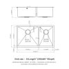 18 Gauge Stainless Steel 33x19 inch Undermount Double Bowl Kitchen Sink (60/40) with 9 Inch Deep Sink