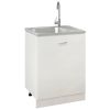 Kitchen Sink with Drainer Set Silver 19.7"x23.6"x6.1" Stainless Steel