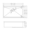 32x19 Inch Kitchen Sink Stainless Steel Single Blow Workstation Underment Kitchen Sink 18 Gauge