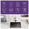 27x17 inch Undermount Gunmetal Black 18 Gauge Stailess Steel Kitchen Sink