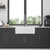 White Farmhouse Sink - 30 inch Kitchen Sink Apron-front White Ceramic Reversible Single Bowl Kitchen Farm Sinks