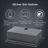 30 Drop In Kitchen Sink - 30 inch Kitchen Sink Topmount Ledge Workstation 18 Gauge Stainless Steel Single Bowl Kitchen Sink