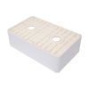 White Farmhouse Sink - 33 inch White Ceramic Double Bowl Farm Kitchen Sink