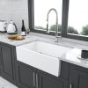 White Farmhouse Sink - 36 inch White Ceramic Single Bowl Farm Kitchen Sink