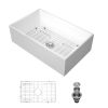 White Farmhouse Sink - 36 inch White Ceramic Single Bowl Farm Kitchen Sink