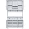 100x40x180cm Simple, With Drawers, With Wine Shelf, Particleboard, Triamine Veneer, Acrylic Door, Sideboard, White