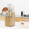 Qulajoy White Knife Set With Block - 9 Piece Razor Sharp Forged High Carbon Stainless Steel Kitchen Knives - Triple Rivet Cooking Knife Set With Kitch