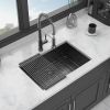 28 Single Bowl Undermount Sink- 23"x18" Gunmetal Black Kitchen Sink 18 Gauge with 9" Deep Basin