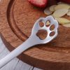 1pc Stainless Steel Hollow Out Kawaii Cat Claw Spoon; Mixing Spoon; Cake Dessert Spoon; Cookie Mold