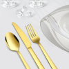 20-Piece Gold Silverware Set, Vesteel Stainless Steel Flatware Set Service for 4, Cutlery Eating Utensil Set Includes Dinner Forks/Spoons/Knives, Squa