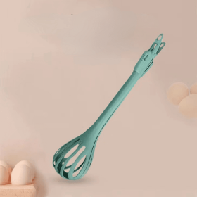 1pc; Multifunctional 3-in-1 Egg Whisk Food Holder Noodle Holder Baking Tool Egg Stirrer Manual Whisk 1 Pack 11.02''√ó2.76'' (Color: green)