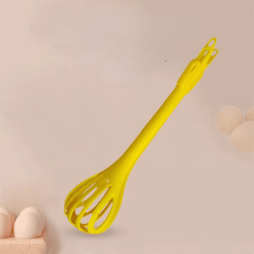 1pc; Multifunctional 3-in-1 Egg Whisk Food Holder Noodle Holder Baking Tool Egg Stirrer Manual Whisk 1 Pack 11.02''√ó2.76'' (Color: yellow)