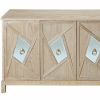 Modern 4-Door Cabinet with Mirrored Decorative Doors,for Bedroom,Living Room,Office,Easy Assembly