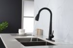 Kitchen Faucet with Pull Down Sprayer ;  High Arc Single Handle Kitchen Sink Faucet with Deck Plate;  Commercial Modern Stainless Steel Kitchen Faucet