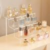 1pc Acrylic Perfume Organizer; Tiered Display Stand; Acrylic Riser Display Shelf; Transparent Multi-layer Model; Blind Box Storage For Cosmetics And J