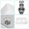 White Farmhouse Sink - 33 inch White Kitchen Sink Ceramic Arch Edge Apron Front Single Bowl Farm Kitchen Sinks