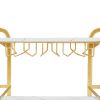 Drinks Trolley Cart with Rolling Wheels Hotel Serving Cart with Wine and Glass Holders Bar Carts