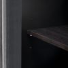 Wood Storage Cabinet with Two Tempered Glass Doors ,Four Legs and Adjustable Shelf,Suitable for Living Room, Study and Entrance